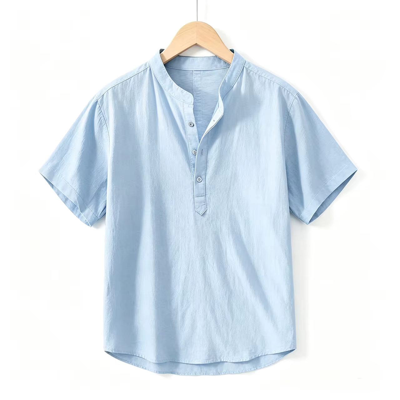 Chemise hawaïenne en lin à manches longues pour homme