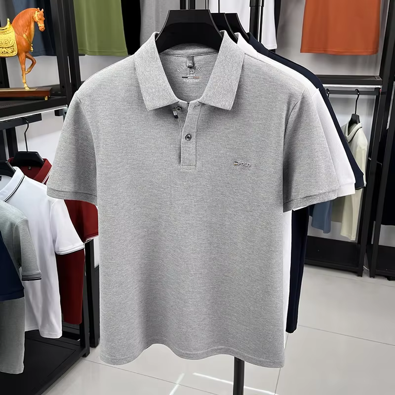 Polo homme d'affaires en maille nid d'abeille