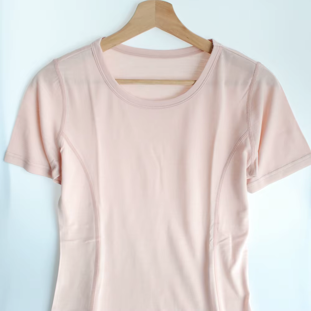 T-shirt à manches courtes en laine mérinos pour femme