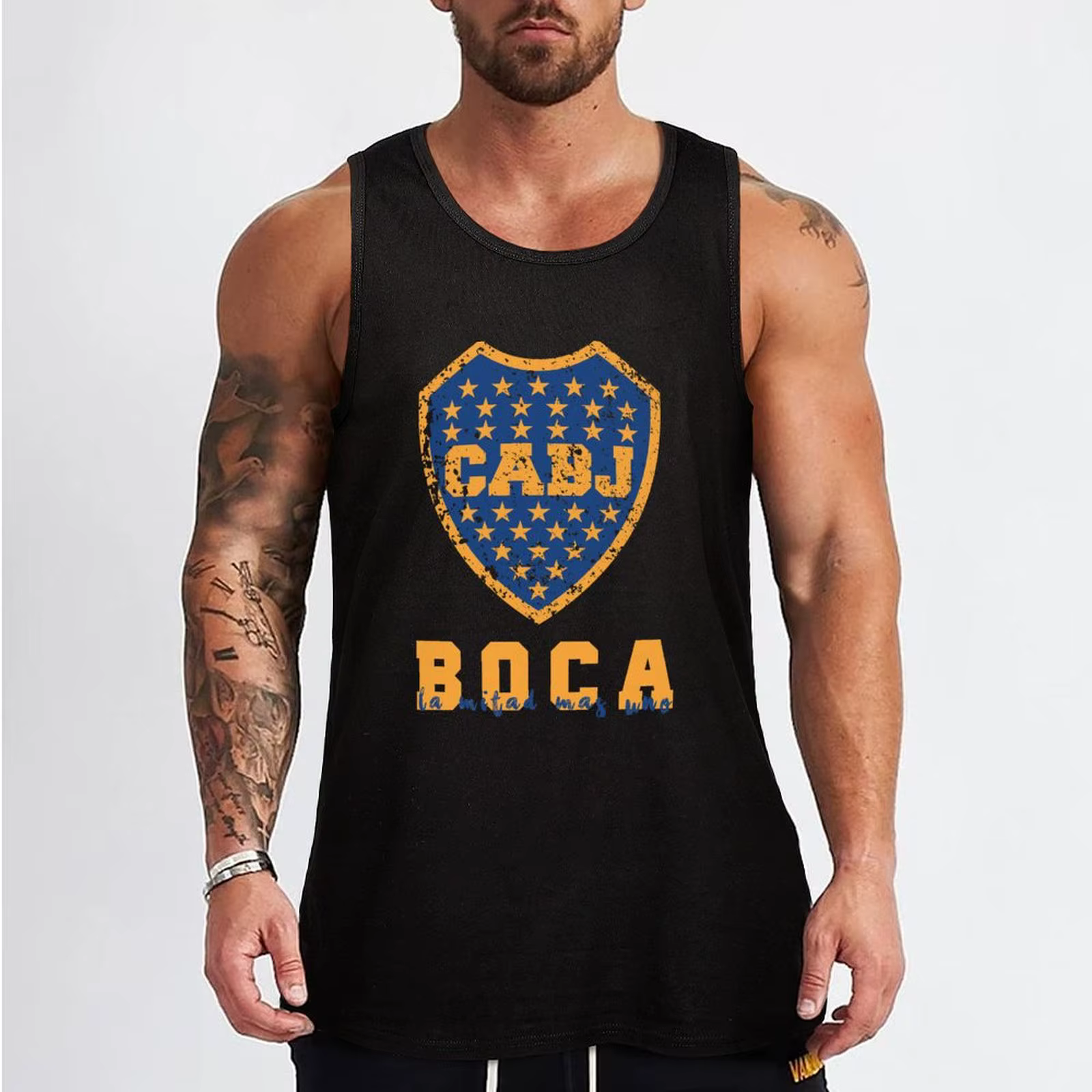 Boca Juniors, Argentine Débardeur sans manches chemise de sport homme fitness Gym t-shirt