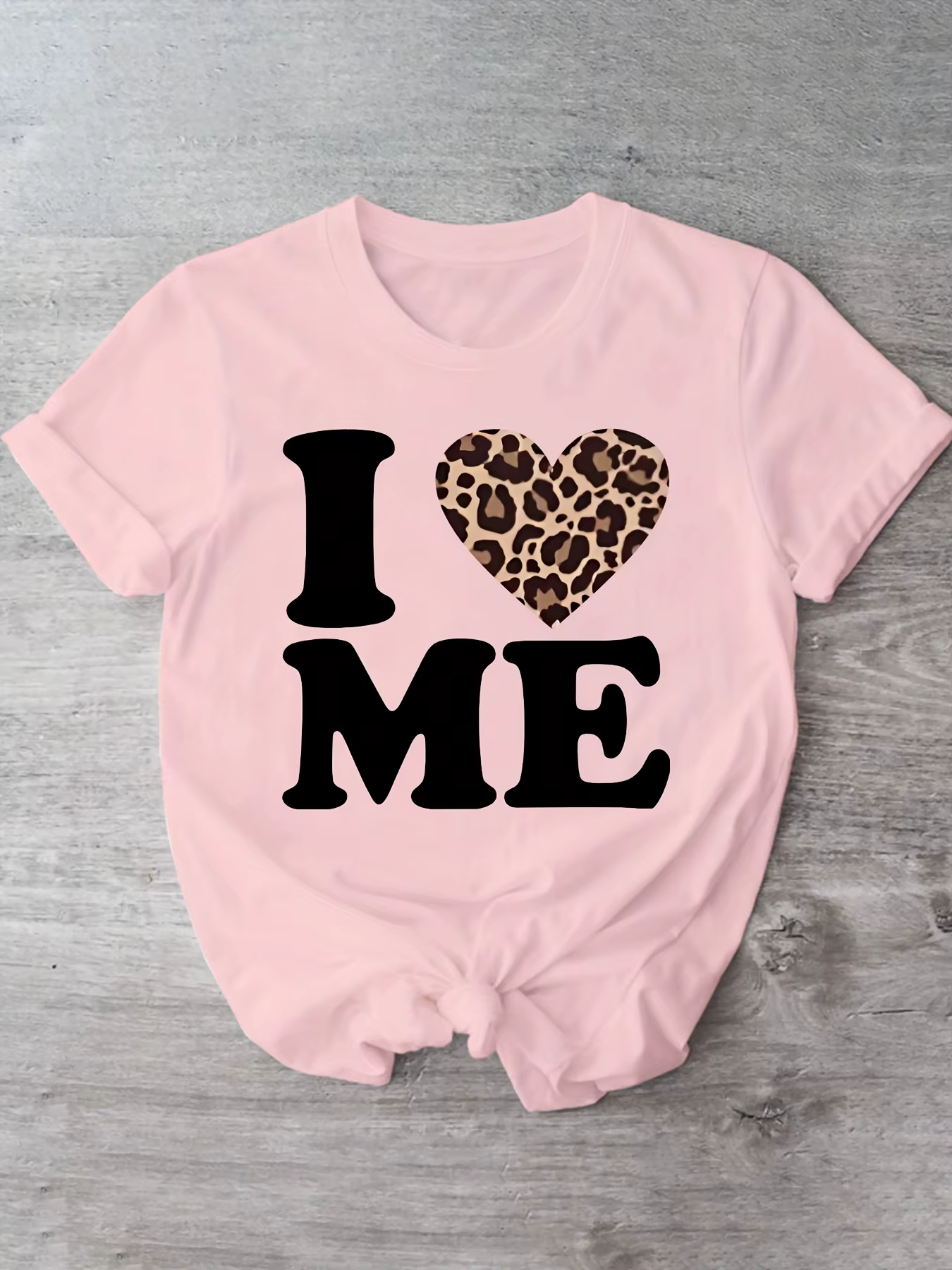 T-shirt imprimé cœur léopard I Me pour femme