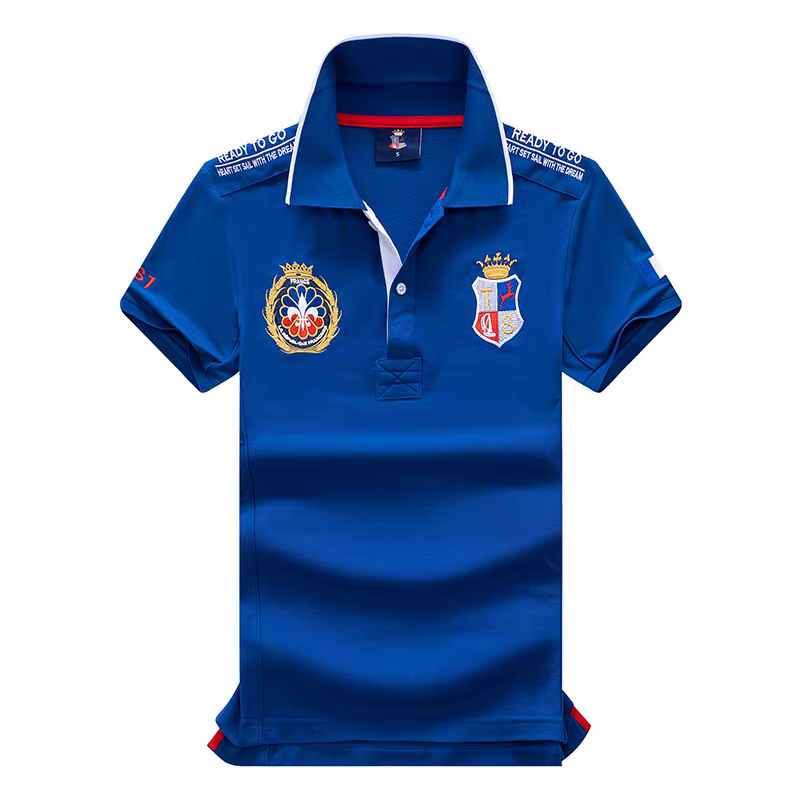 Nouveau Polo d'été pour Homme – Qualité Supérieure pour Fans de Football Français – Broderie Manches Courtes – Bleu Ample – Col Sport Golf – T-shirts