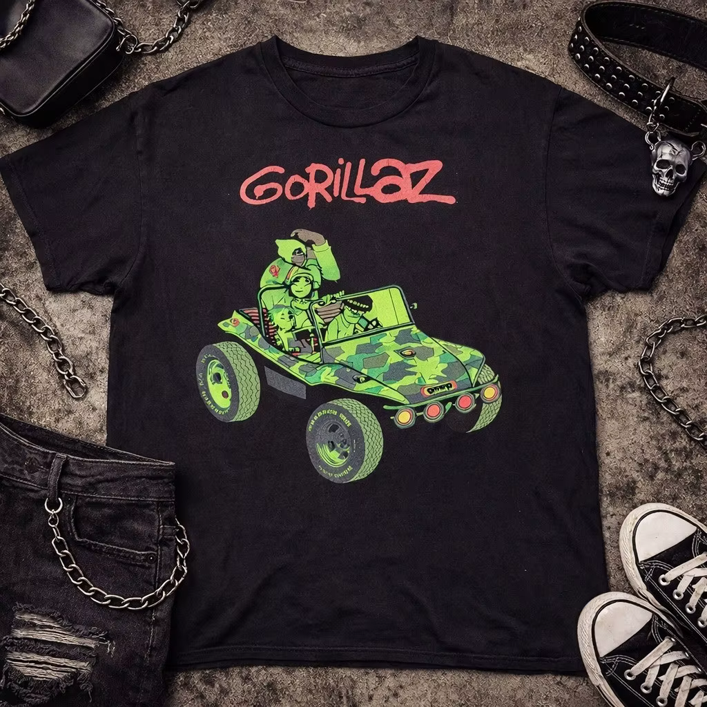 Gorillaz TOTTENHAM STADIUM 20TH JUNE 2026 Merch Summer T Shirt Coton Unisexe Hommes Femmes T-Shirt Fans Vintage Casual Tee