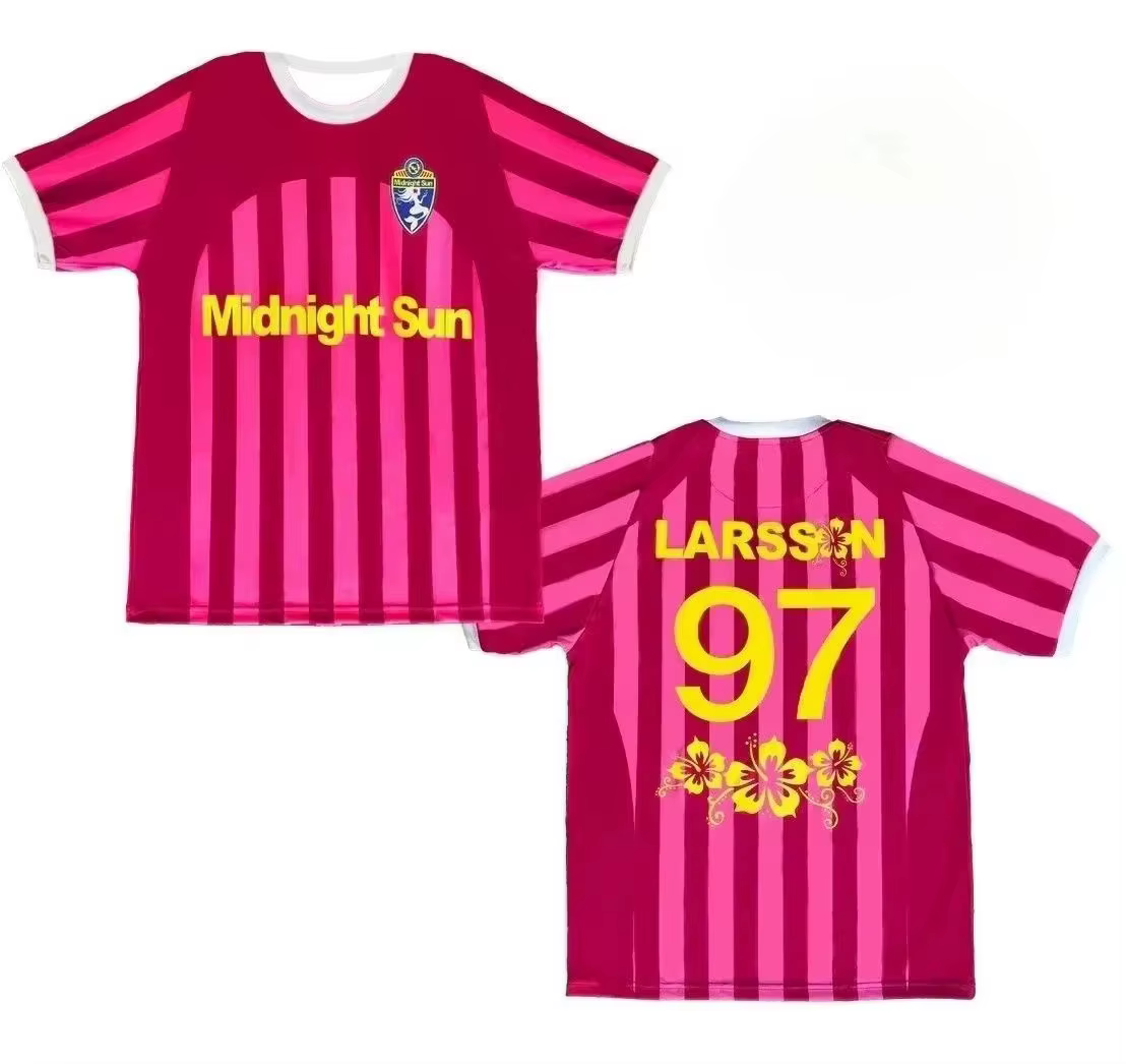 Maillot de football Zara Larsson Midnight Sun 2026 pour femmes, T-shirt 3D respirant, streetwear décontracté, manches courtes, t-shirts pour fans, famille et enfants