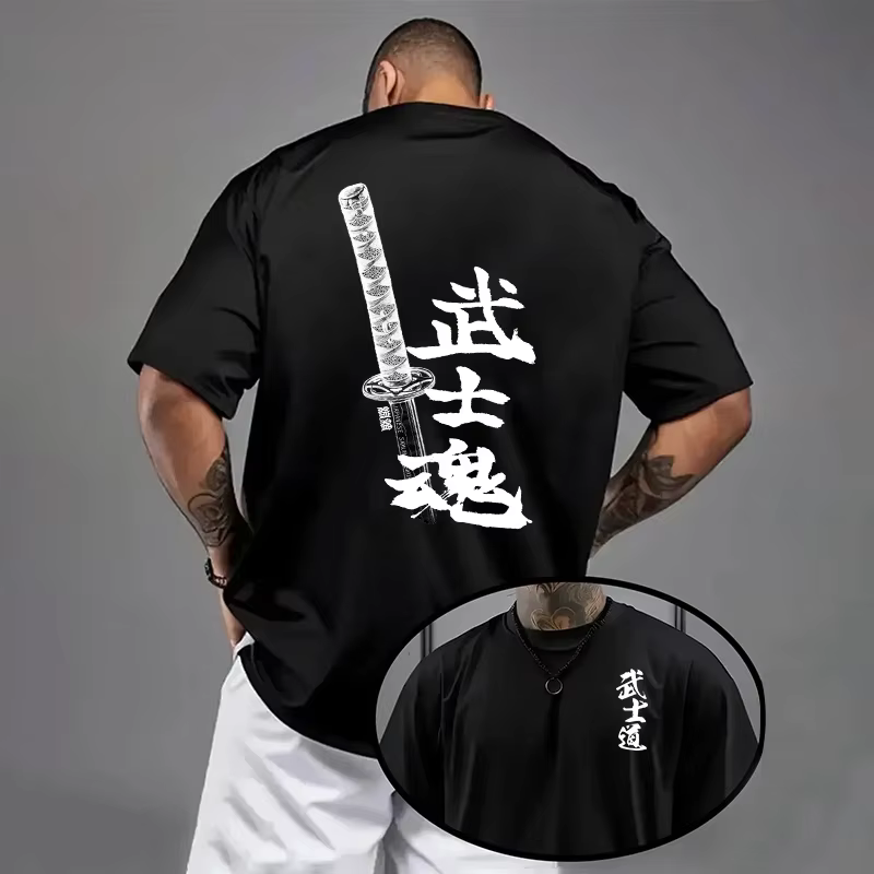 Japon Bushido imprimé T-shirt pour homme 2026 printemps été quotidien décontracté mode à manches courtes haut mâle maison extérieur confort Cool t-shirts