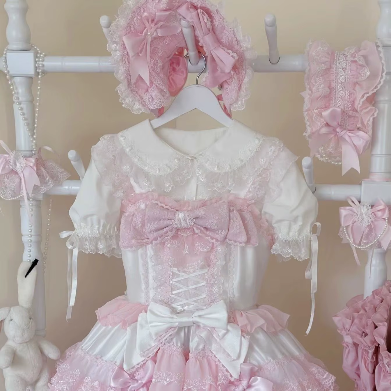 Japonais Kawaii fille doux mignon nœud Lolita chemise femmes JK col de poupée ample Blusas Femme Y2k esthétique solide Blouse hauts