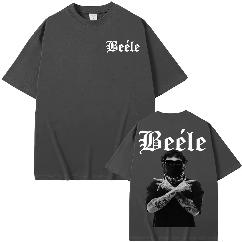 Rappeur BEELE Album de musique 2025 t-shirts imprimés pour hommes haute rue Vintage gothique T-shirt mâle été hauts