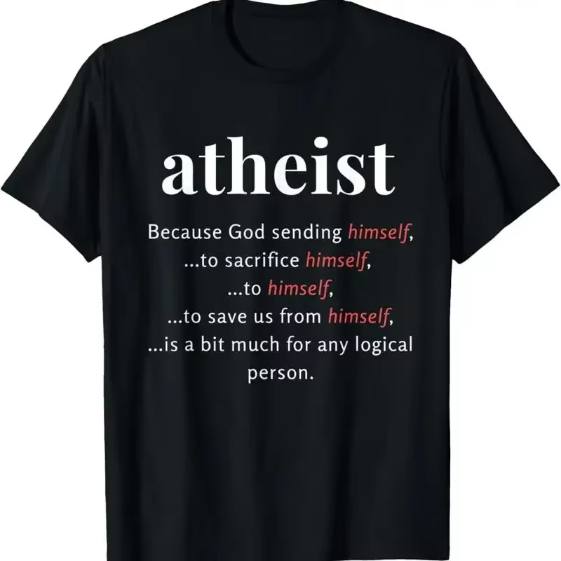 Nouveau t-shirt humoristique et logique anti-religion pour athètes