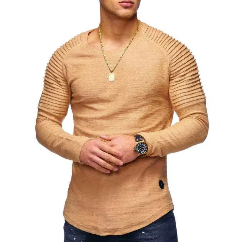 MRMT 2026 Nouveau T-shirt Homme Uni Coupe Slim Col Rond Manches Longues