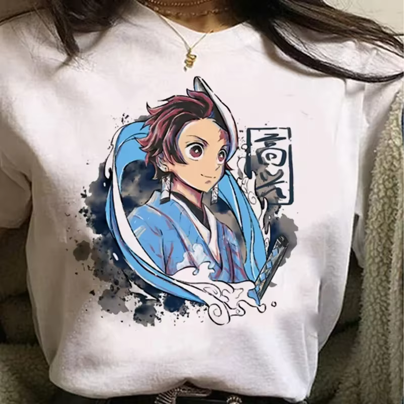 T-shirt imprimé graphique Kimetsu No Yaiba Kamado Nezuko pour femmes et enfants