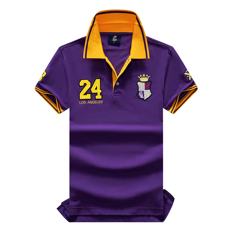 Polo homme classique suisse populaire 100% coton broderie manches courtes col de sport T-shirt surdimensionné taille américaine XS-7XL
