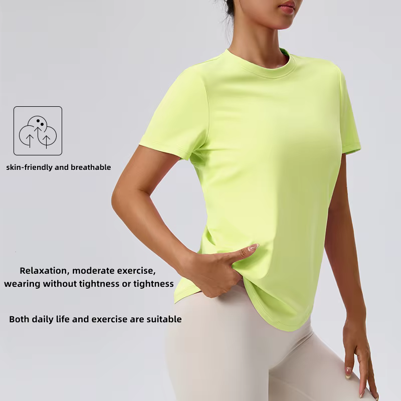 T-shirt classique à col rond pour femmes