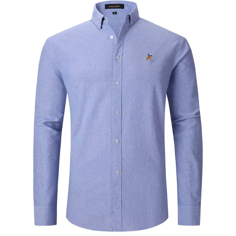 Nouvelle chemise boutonnée en tissu Oxford haut de gamme pour homme