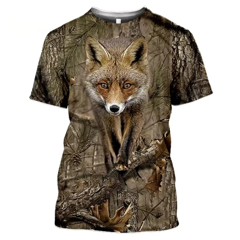 Cerf lièvre chasse camouflage T-Shirt hommes 3D