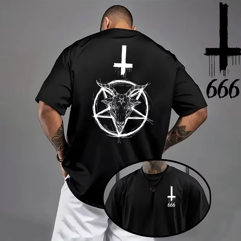 T-shirt gothique surdimensionné pour hommes