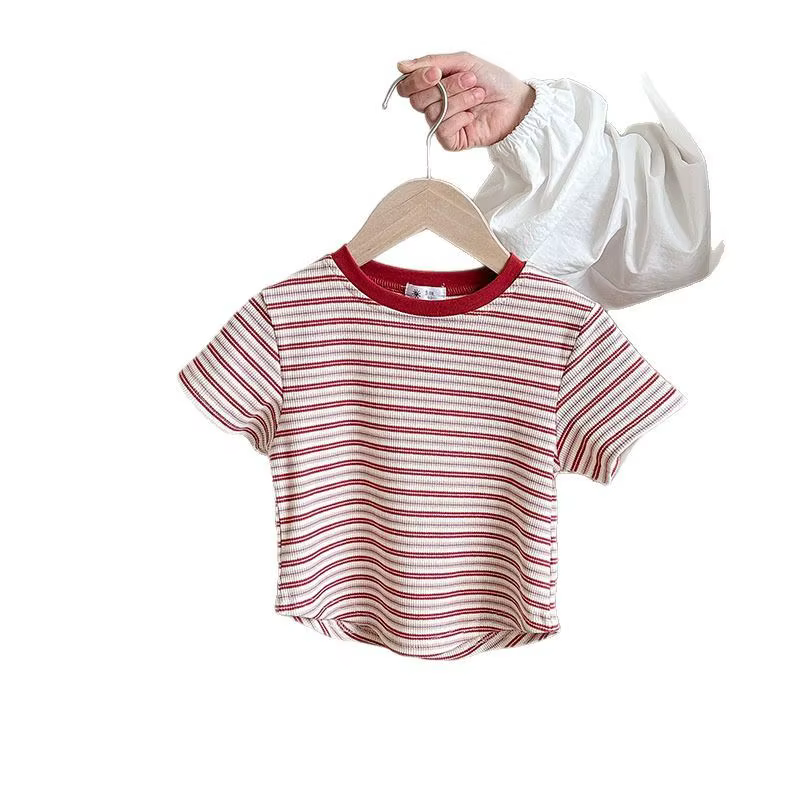 T-shirt rayé à manches courtes pour enfants