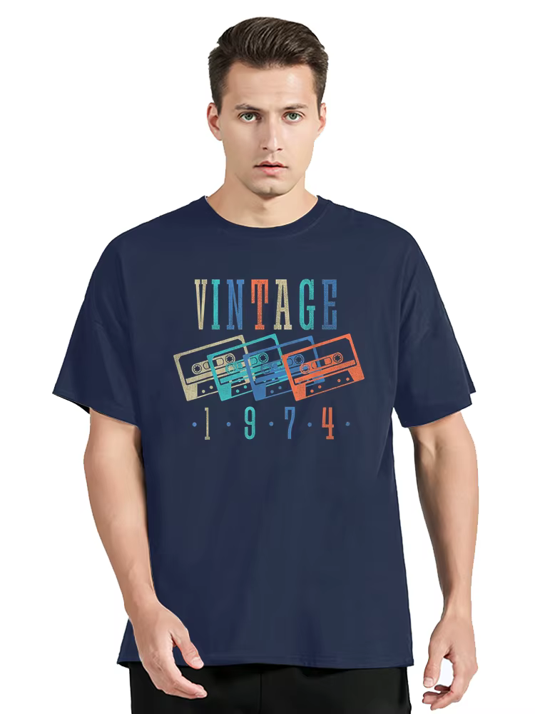 Fabriqué en 1974 édition limitée coton T-shirt hommes Streetwear décontracté