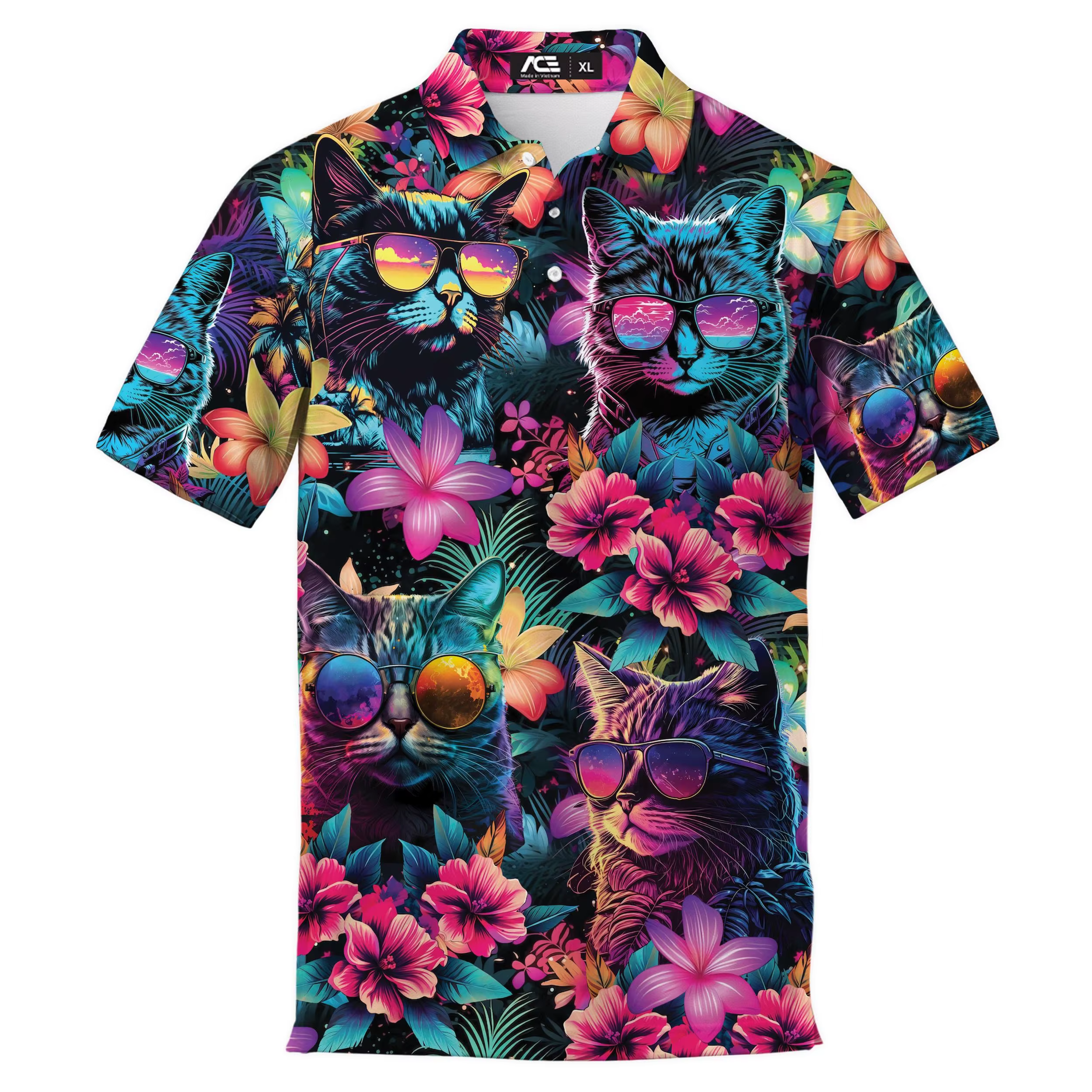 Polo chat noir pour hommes