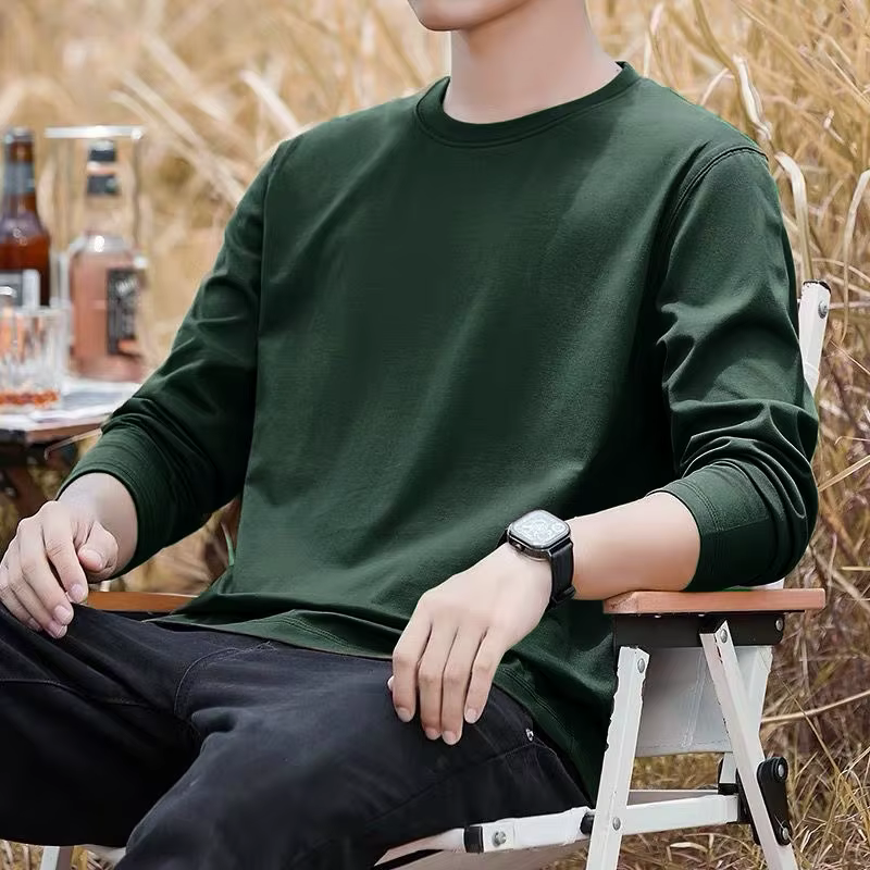 T-shirt en coton à manches longues pour homme