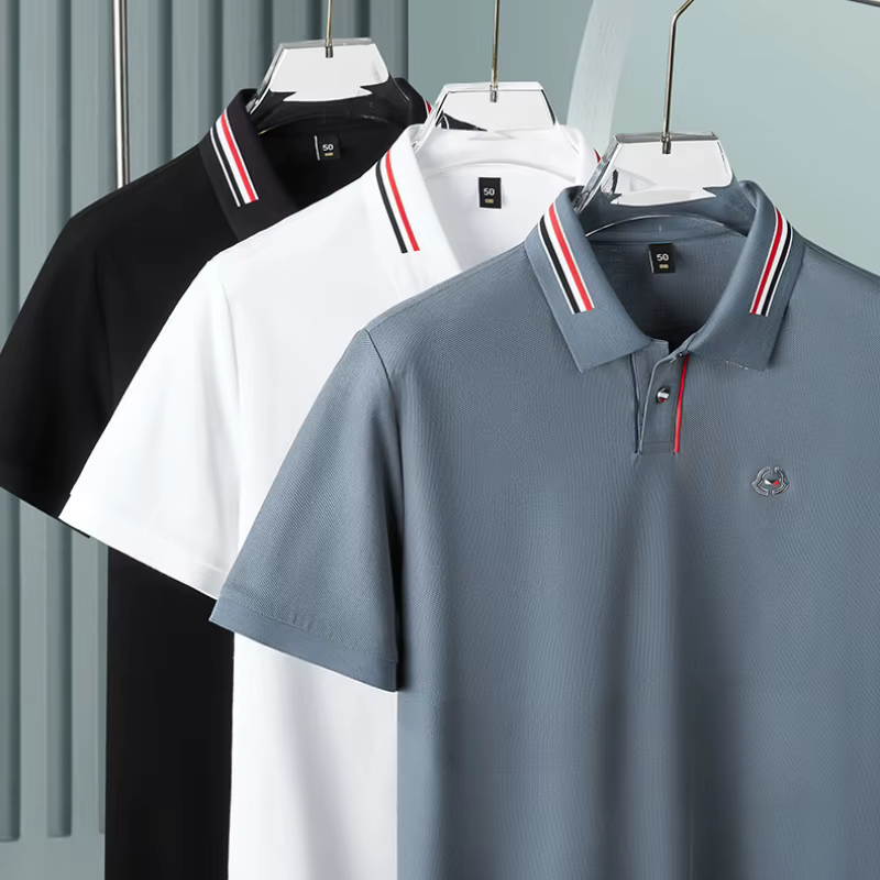 Minglu 100% coton été hommes polos de luxe à manches courtes couleur unie broderie décontracté homme t-shirts grande taille 6XL 7XL