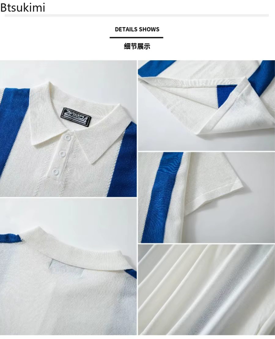 Polo Vintage rayé pour hommes
