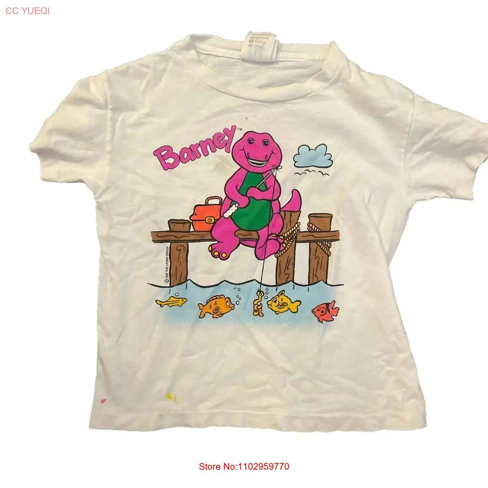 T-shirt Barney Cartoon S-5XL vintage délavé