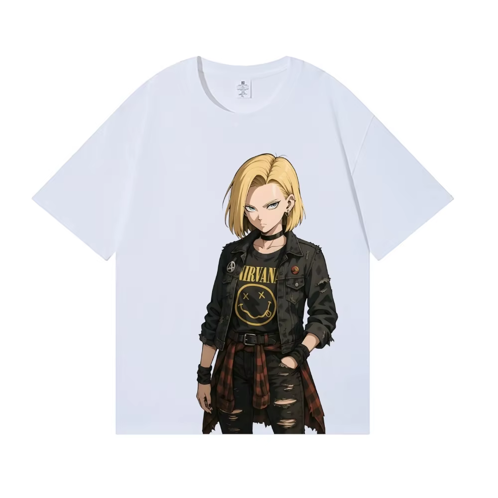 T-shirt Dragon Ball Android 18 style japonais classique