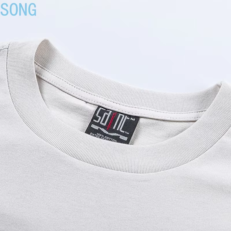 T-shirts amples et oversize Saint 2025 à manches courtes, style rétro, nouveau, noir et blanc, col rond, en coton imprimé, pour hommes et femmes 2026