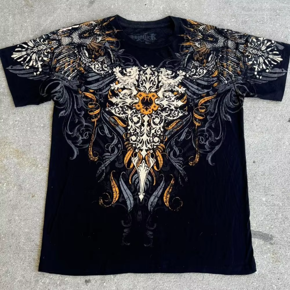 T-shirt pour homme à imprimé crâne américain