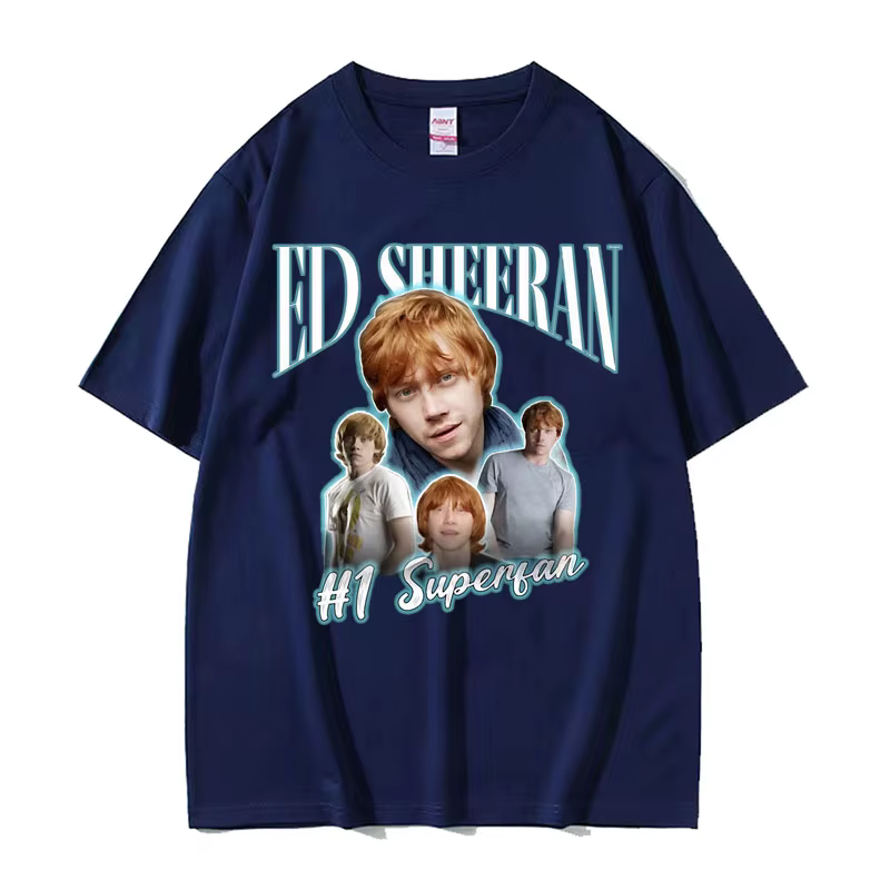 T-shirt drôle Ed Sheeran Number One Superfan Meme pour femme, mode rétro, manches courtes, unisexe, gothique, décontracté, en coton