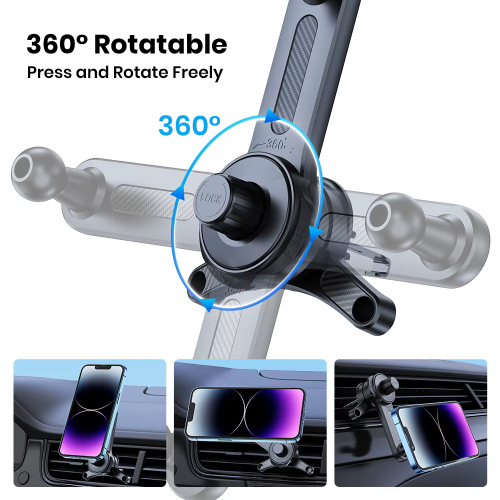 TOPK Premium ForMagsafe Support de téléphone de voiture, bras étendu Support Stable à 3 points, Support à crochet métallique à une seule main pour voiture