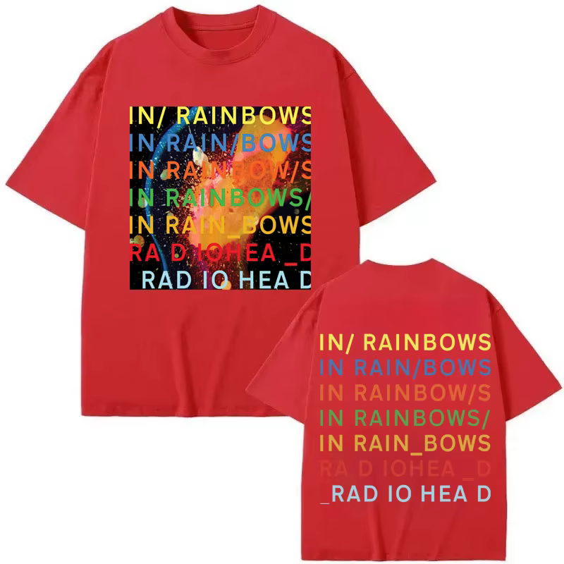 T-shirt Rock Band Radiohead in Rainbows Album Merch pour hommes et femmes