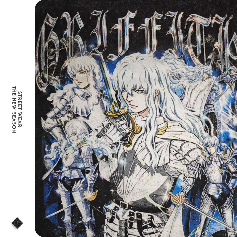 Anime Berserk t-shirt Guts Griffith Vintage lavé T-shirts Streetwear Manga hauts
