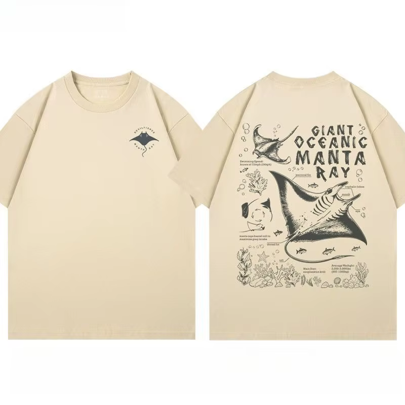 2026 nouveau Manta Ray diable poisson Aquarium populaire Science biologie hommes et femmes à manches courtes T-Shirts grande taille col rond hauts