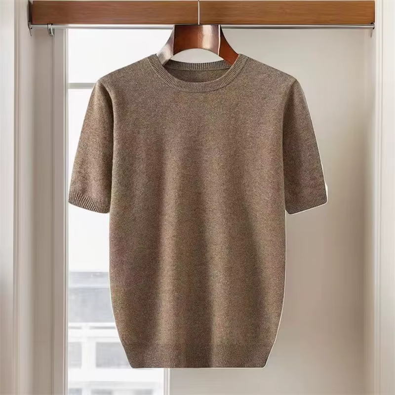 T-shirt en laine de cachemire mérinos super fine pour hommes