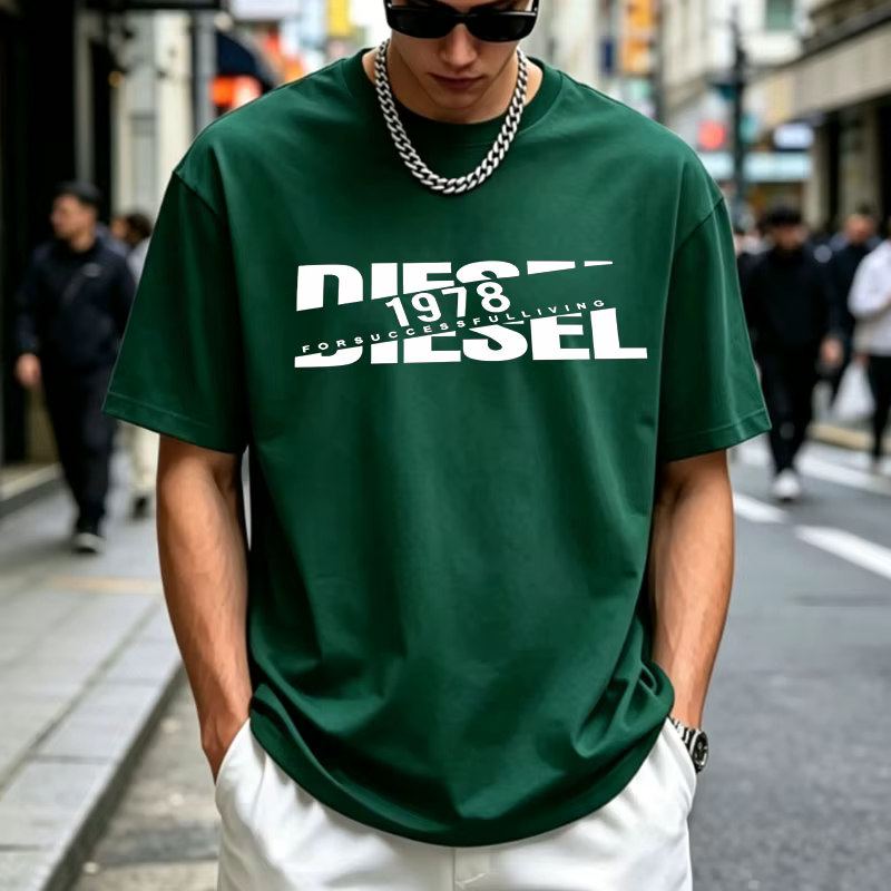 T-shirt Homme 2026 Style Diesel Imprimé 1978 Coton Décontracté Streetwear Mode Manches Courtes