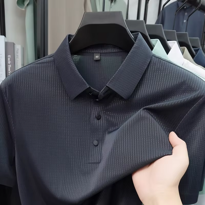 Polo texturé en maille pour hommes
