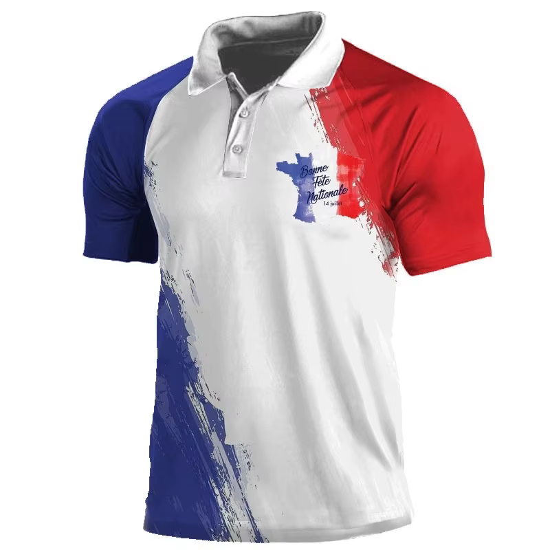 Polo classique Simple drapeau de la France pour hommes