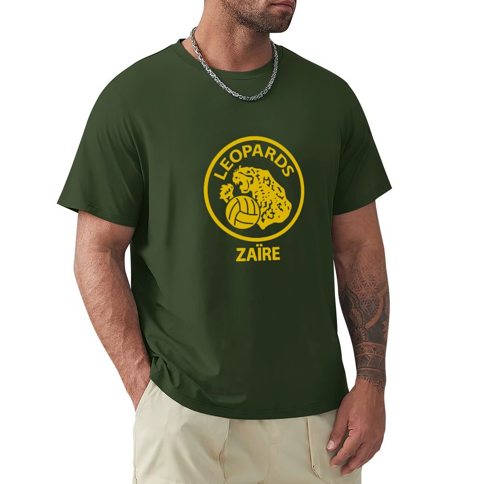 Zaire Leopards-T-shirt de football rétro pour hommes