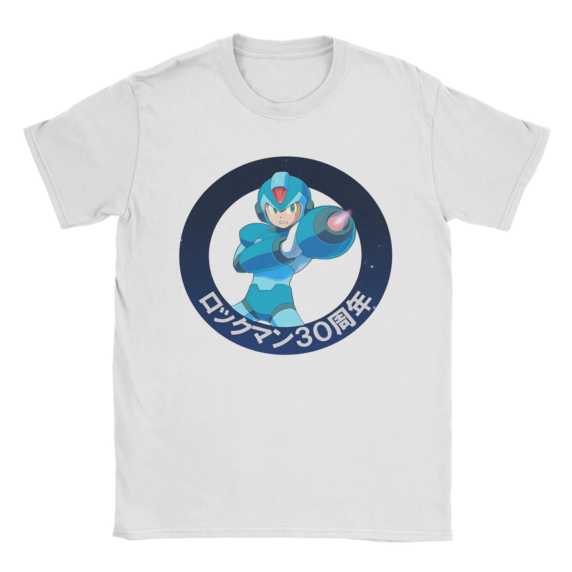 Hip Hop Megaman X Mega Boy T-shirt pour hommes en coton à manches courtes et col rond, haut d'été