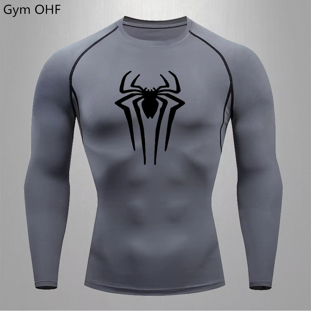 Spider-T-shirt de compression à manches longues pour homme