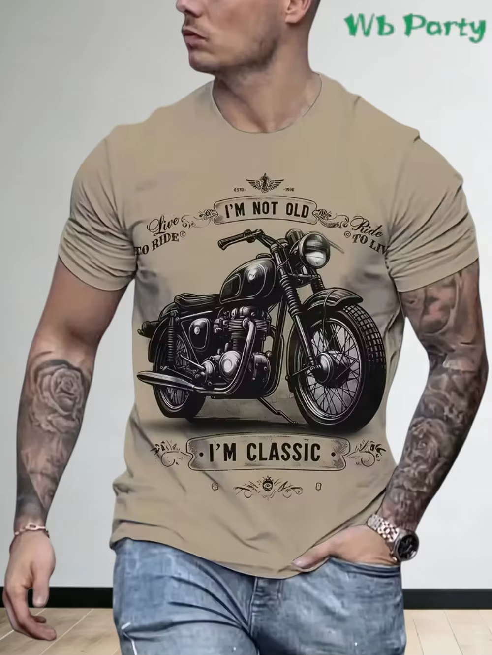 T-shirts pour hommes vintage à imprimé moto