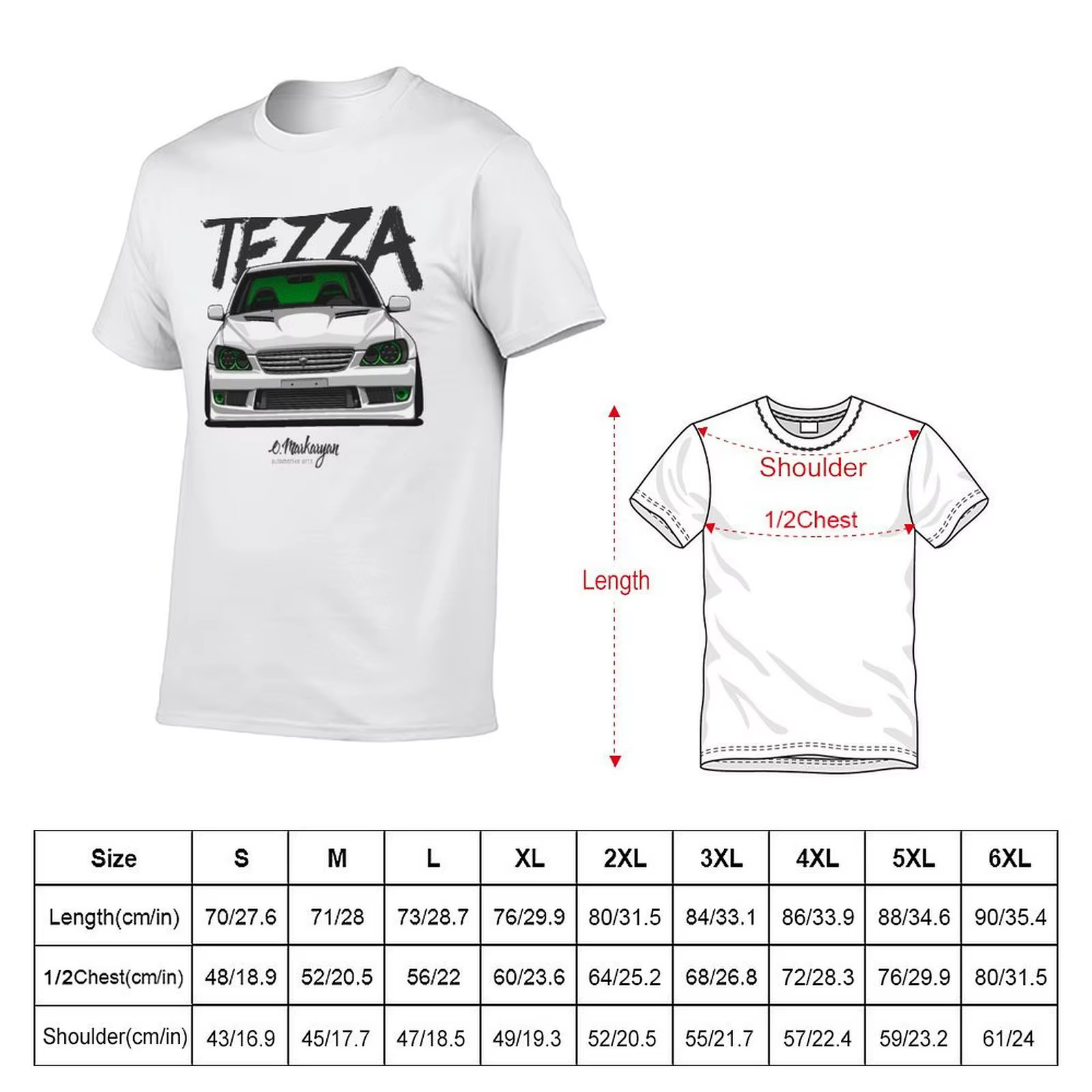Altezza (IS200/IS300) T-Shirt homme T-Shirt été T-Shirt homme T-Shirt uni