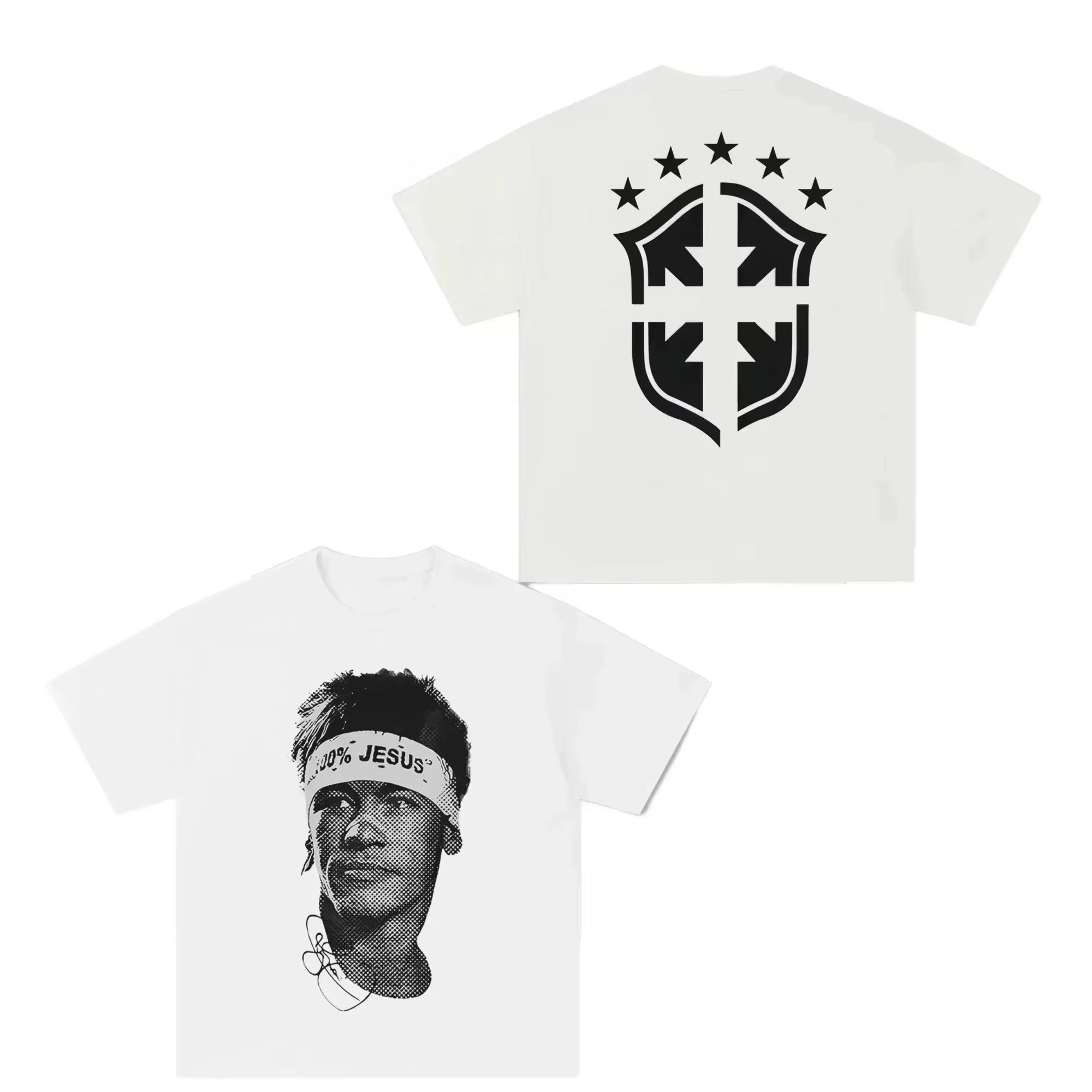 T-shirt imprimé avec portrait des superstars du football Cristiano Ronaldo