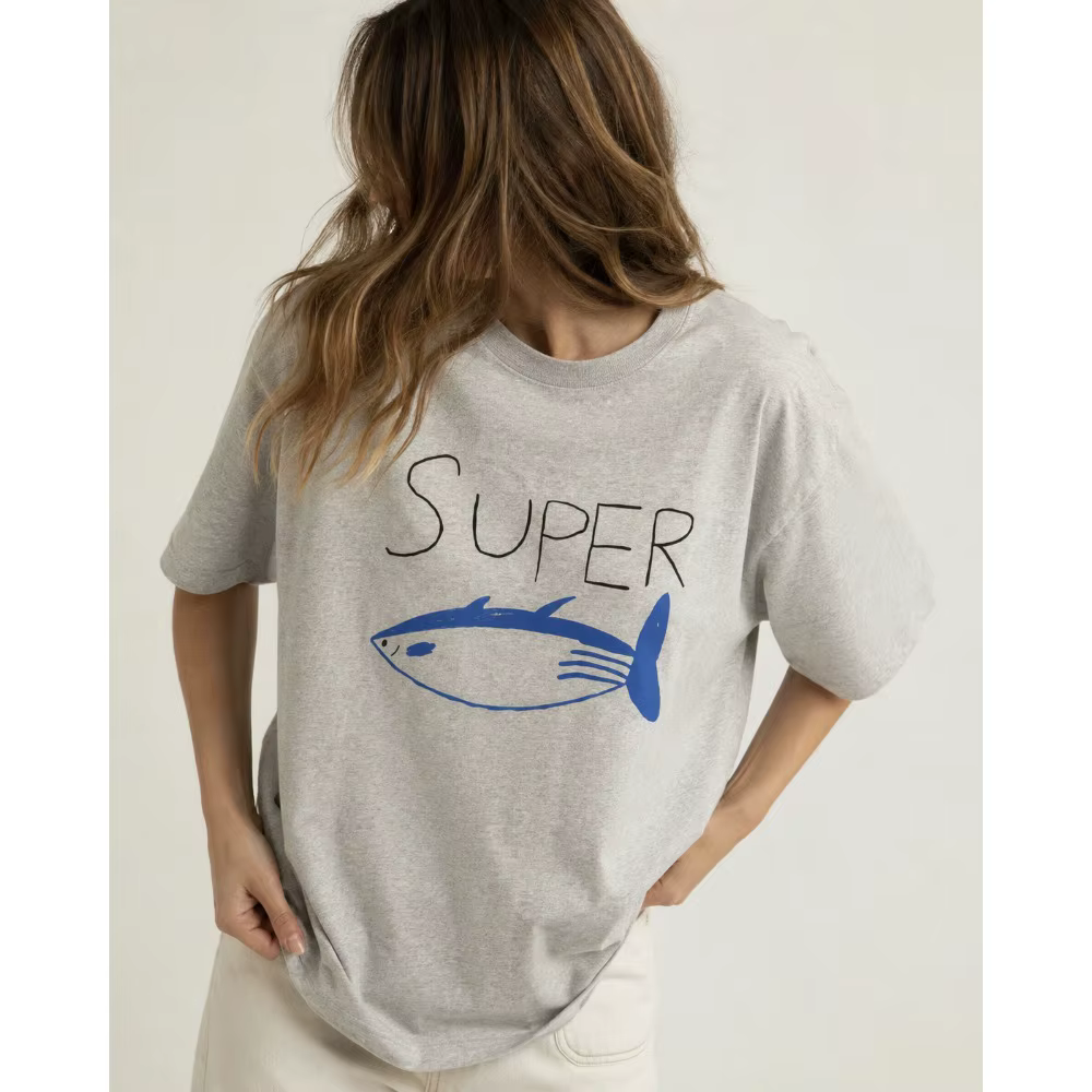T-shirts Kpop coréens Jin Super Tuna Fish, T-shirt Vintage à manches courtes pour femmes, vêtements décontractés, Design ludique, harajuku