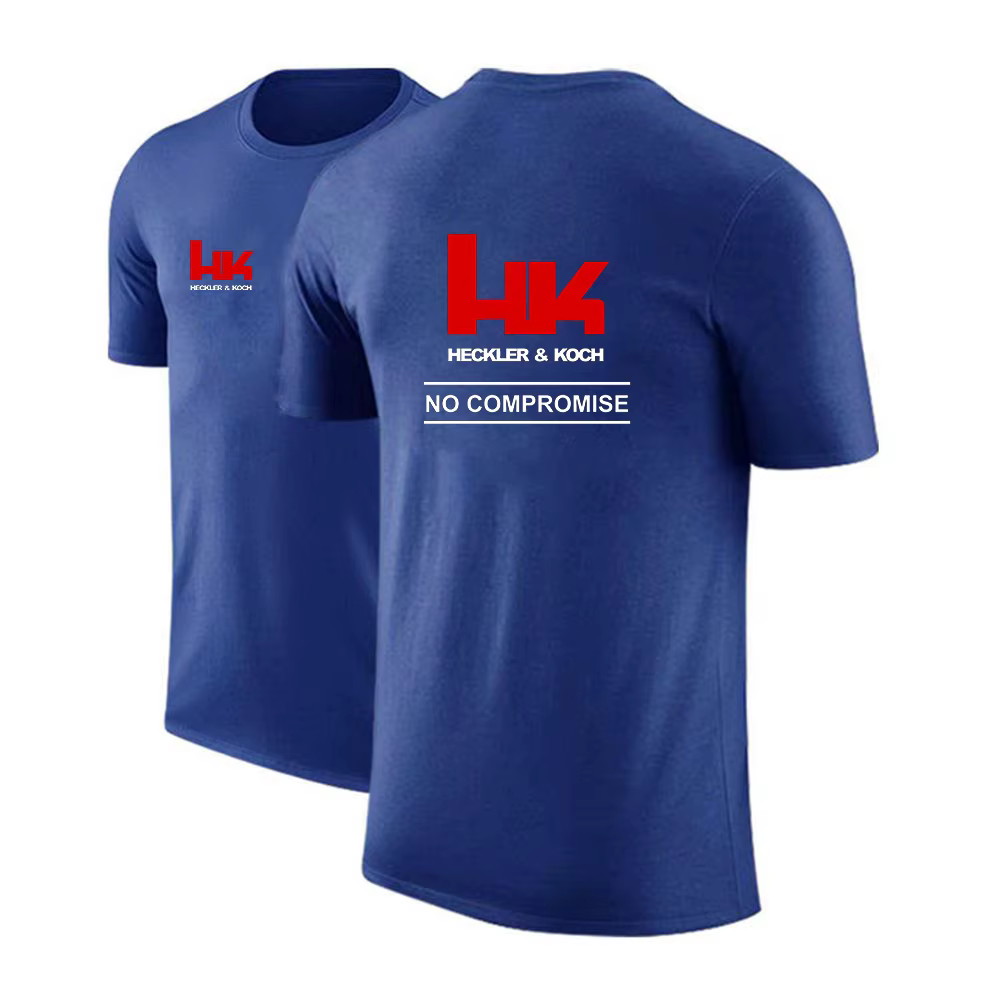 Hk Heckler Koch No Compromise Marque de créateur T-shirt à col rond pour hommes à la mode Sport décontracté à manches courtes Respirant Cool Top