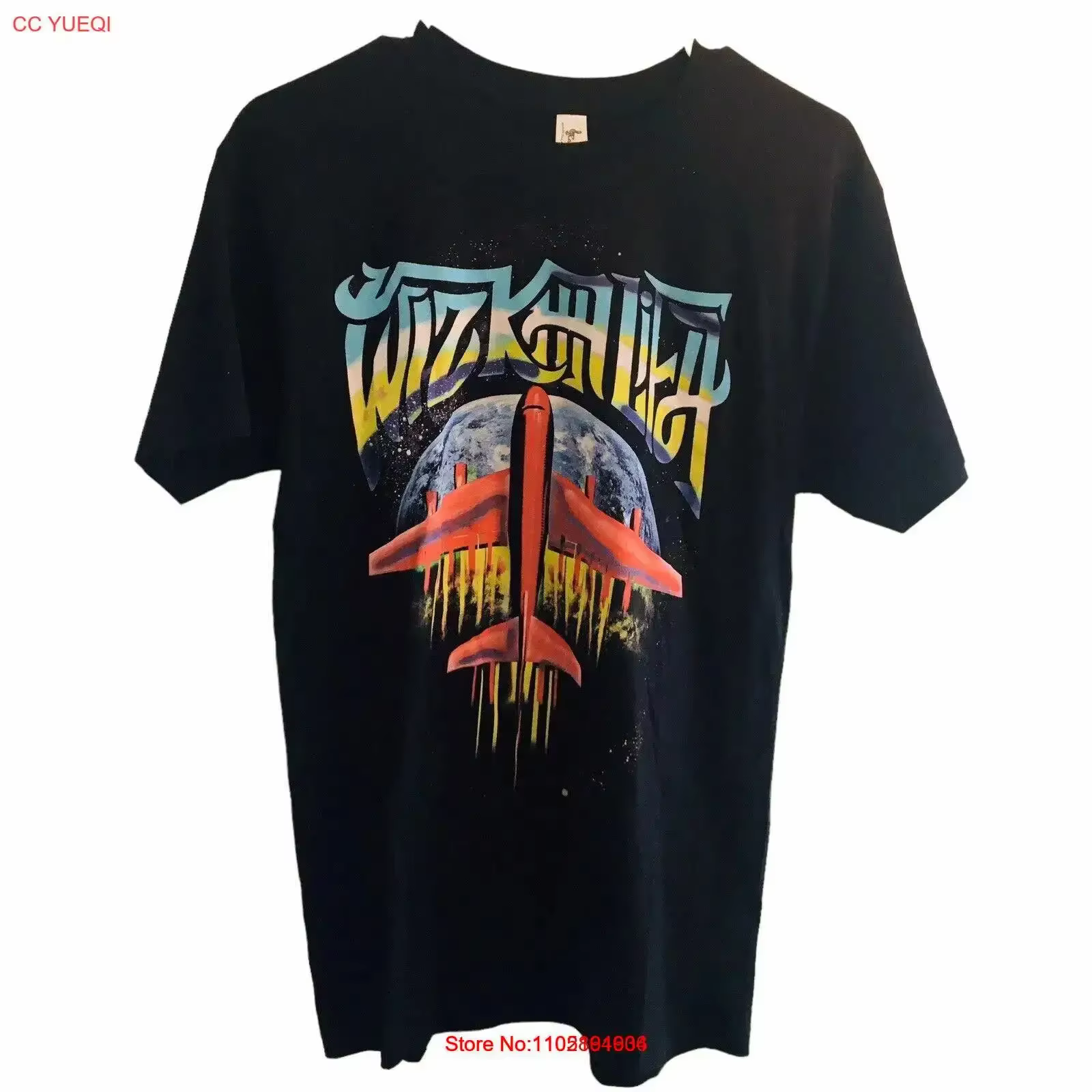 Rap t-shirt Wiz Khalifa avion rouge Rock Me Sz M sort vintage lavé confortable respirant polyvalent décontracté élégant