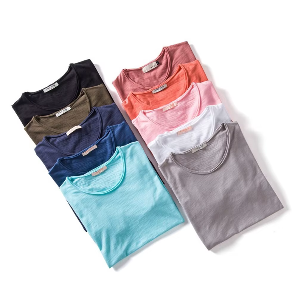 100% coton hommes T-shirt décontracté doux Fitness été mince T-shirts