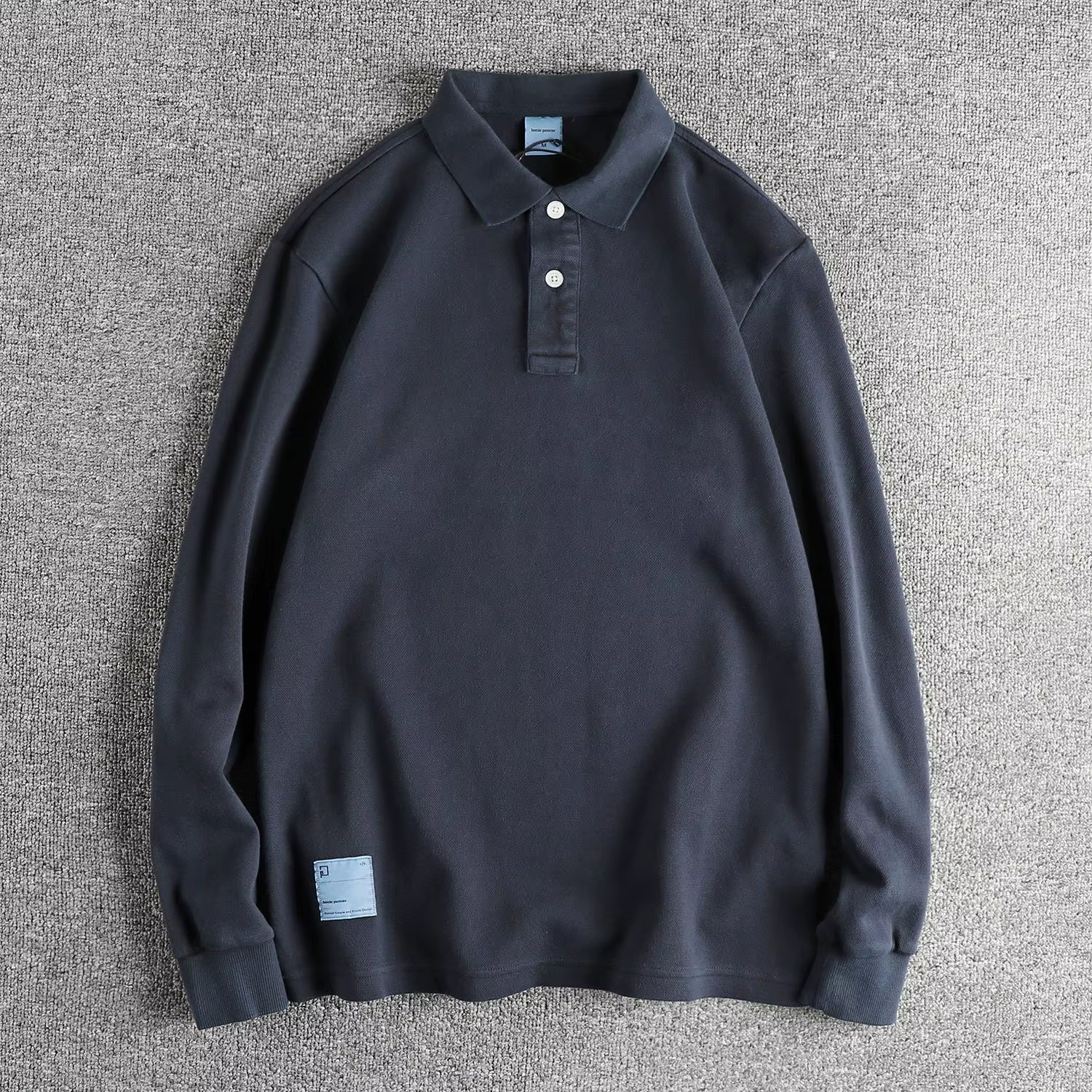 Polo rétro américain à manches longues pour hommes