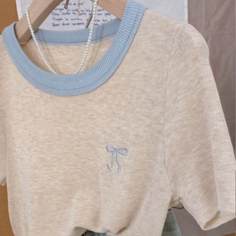 T-shirt à col rond pour femme